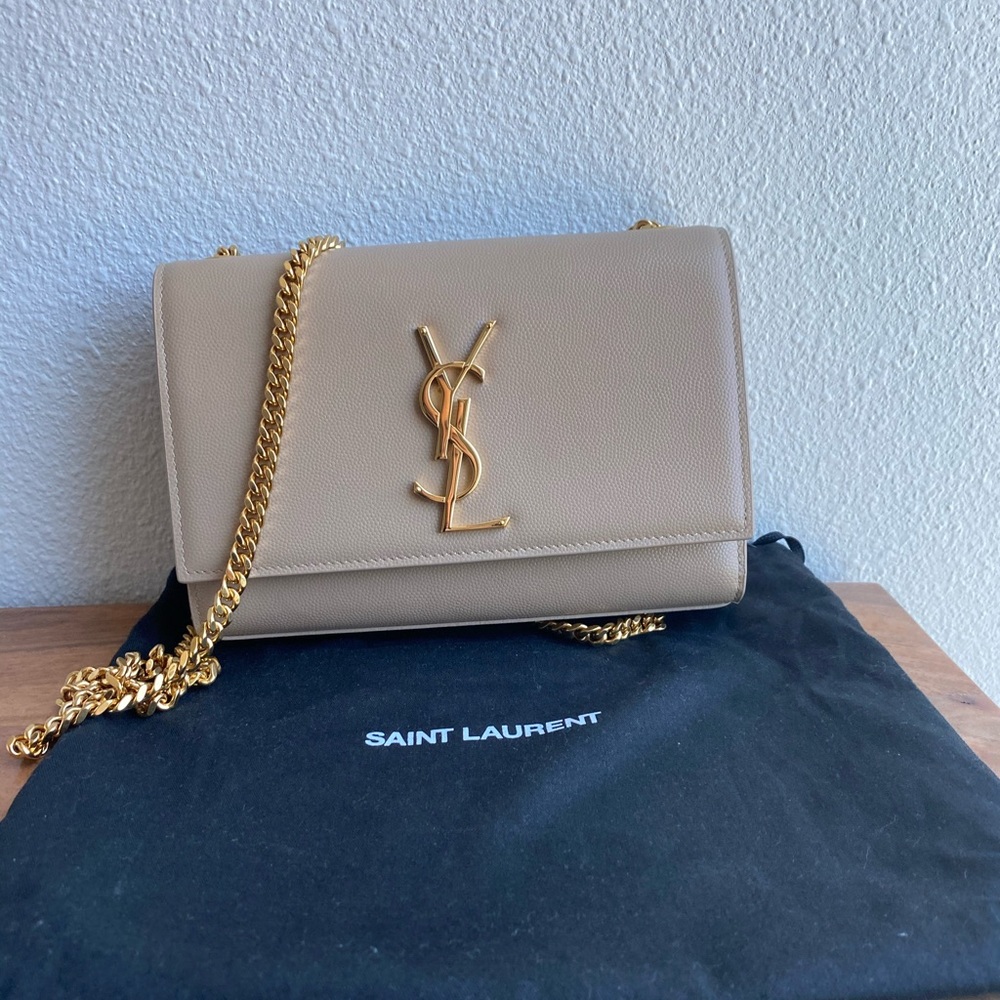 Saint Laurent Small Kate in Dark Beige